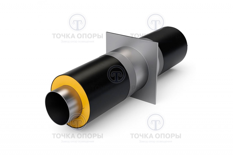 Неподвижная опора в ППУ изоляции с полиэтиленовой (ПЭ) оболочкой укороченные