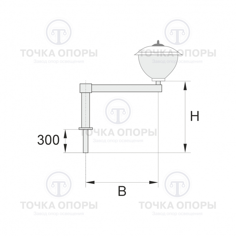 К36-1,0-1,5-12-5 торшерный однорожковый кронштейн